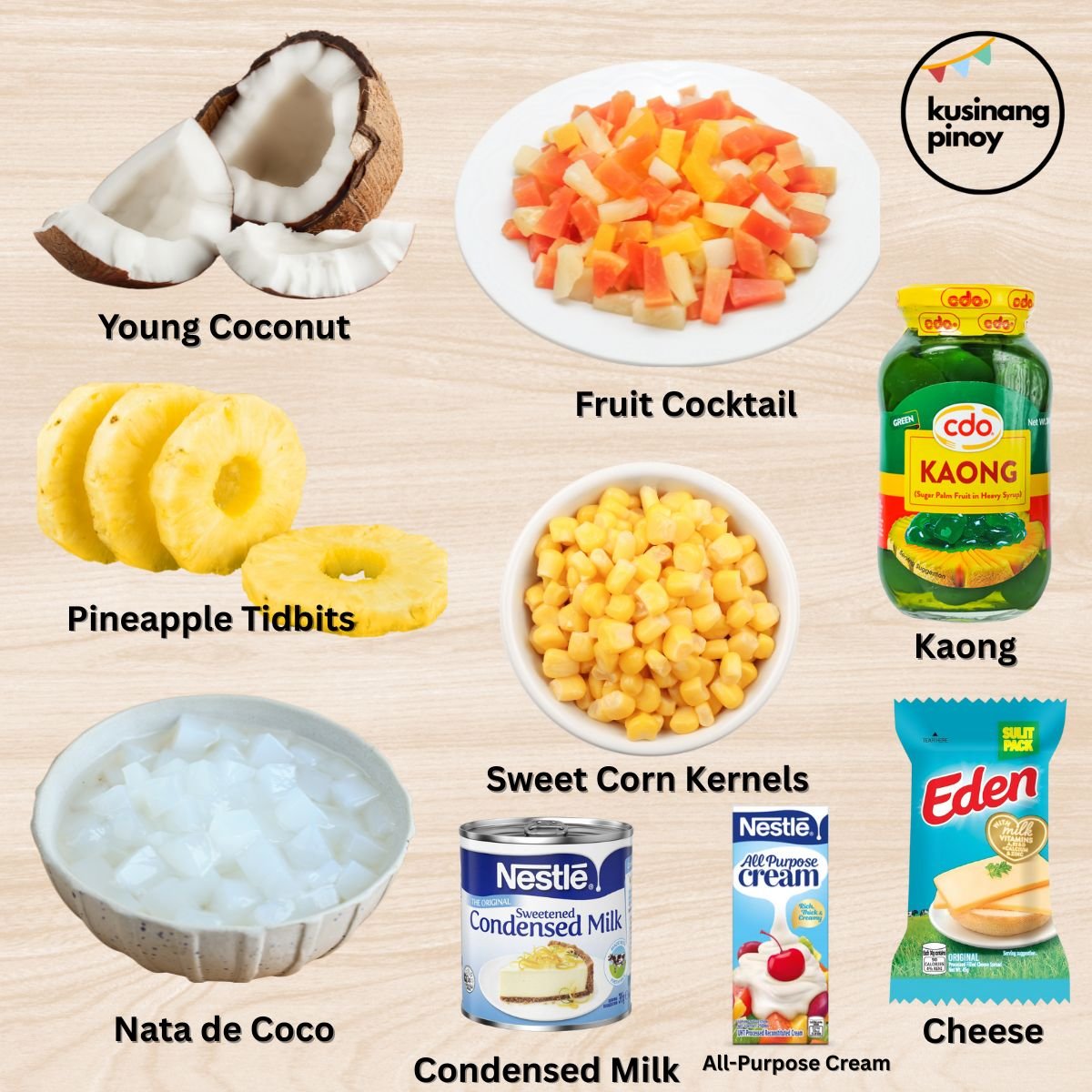 Ingredients for Delicious Buko Salad