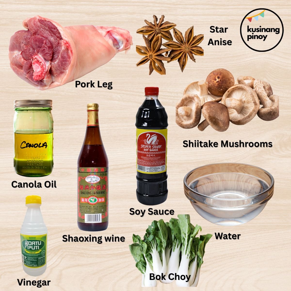 Ingredients for Filipino Pata Tim