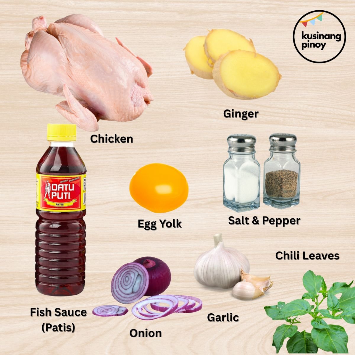 Ingredients for Pinatisang Manok