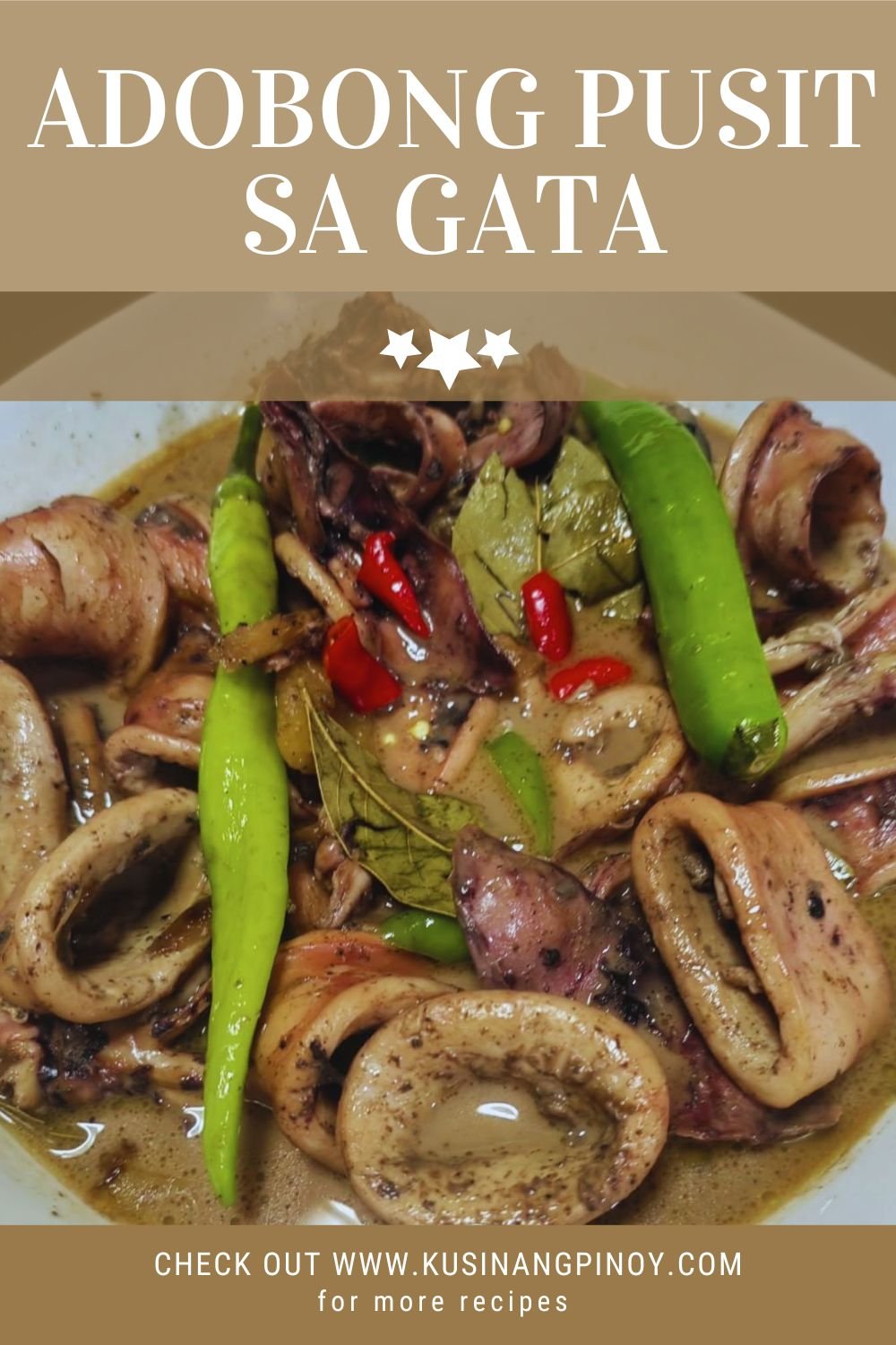 Adobong Pusit sa Gata Pinterest