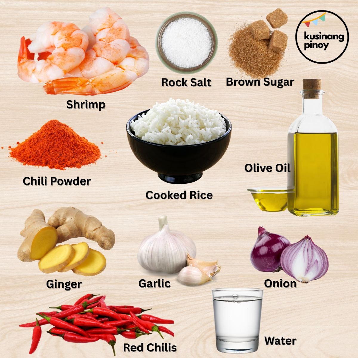 Ingredients for Kapampangan Burong Hipon