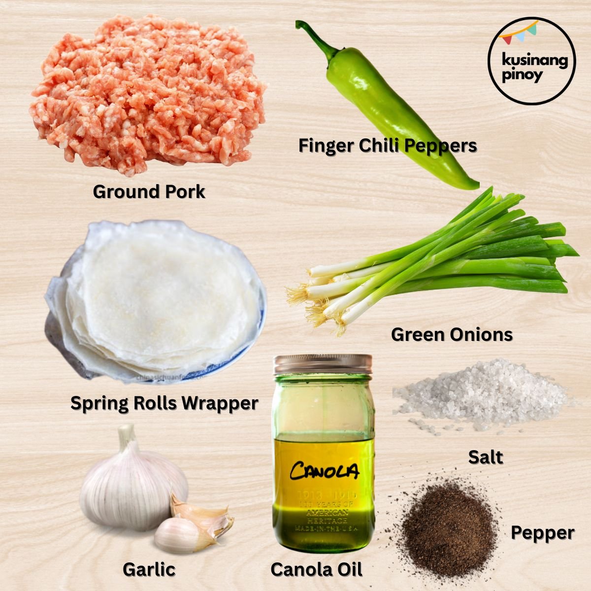 Ingredients for Dynamite Lumpia