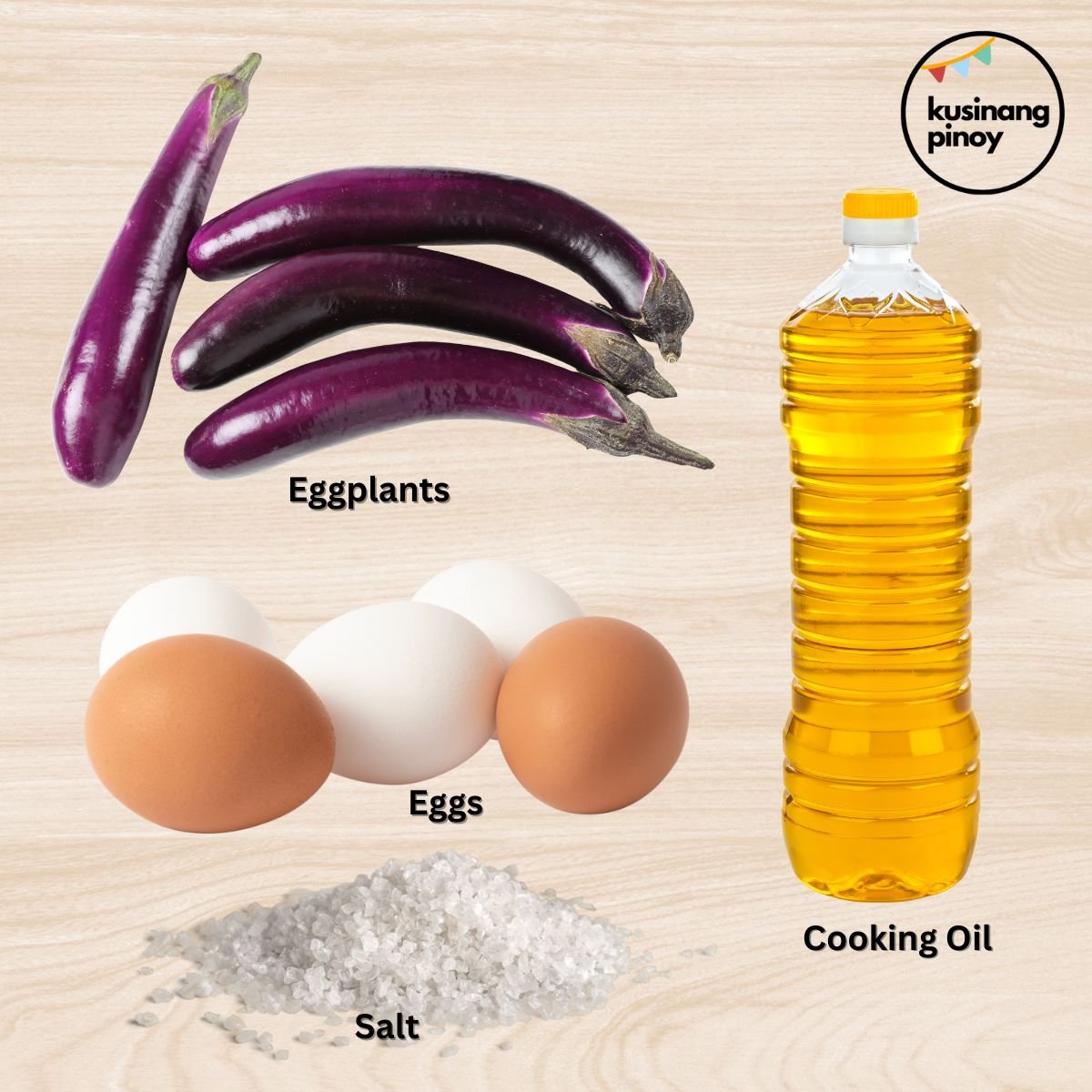 Ingredients for Tortang Talong