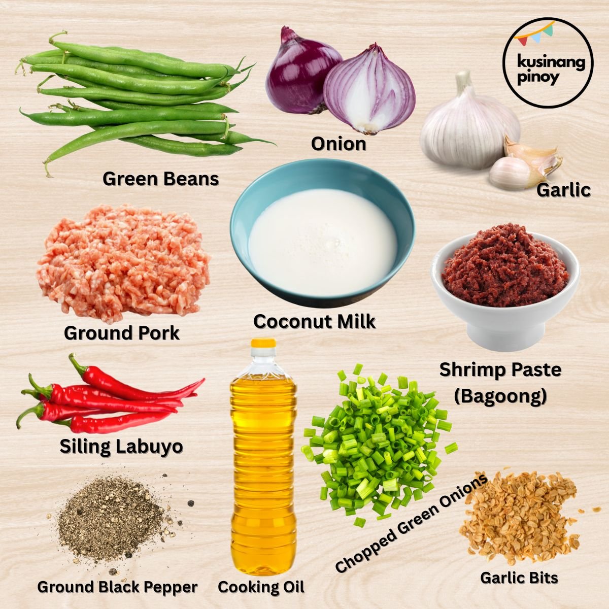 Ingredients for Authentic Gising Gising