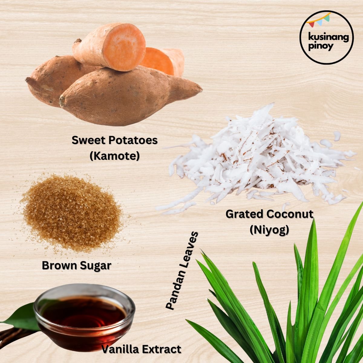 Ingredients for Molido (Sweet Potato Candy)