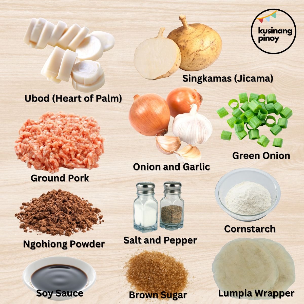 Ngohiong (Cebu's Lumpia) Ingredients